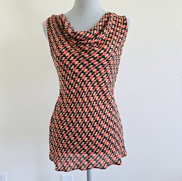 CLASSIQUES ENTIER Silk Draped Neck Sleeveless Top size Medium - Picture 2 of 10